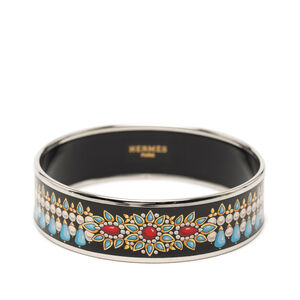 Pre-Loved Hermes Wide Printed Enamel Bangle 70